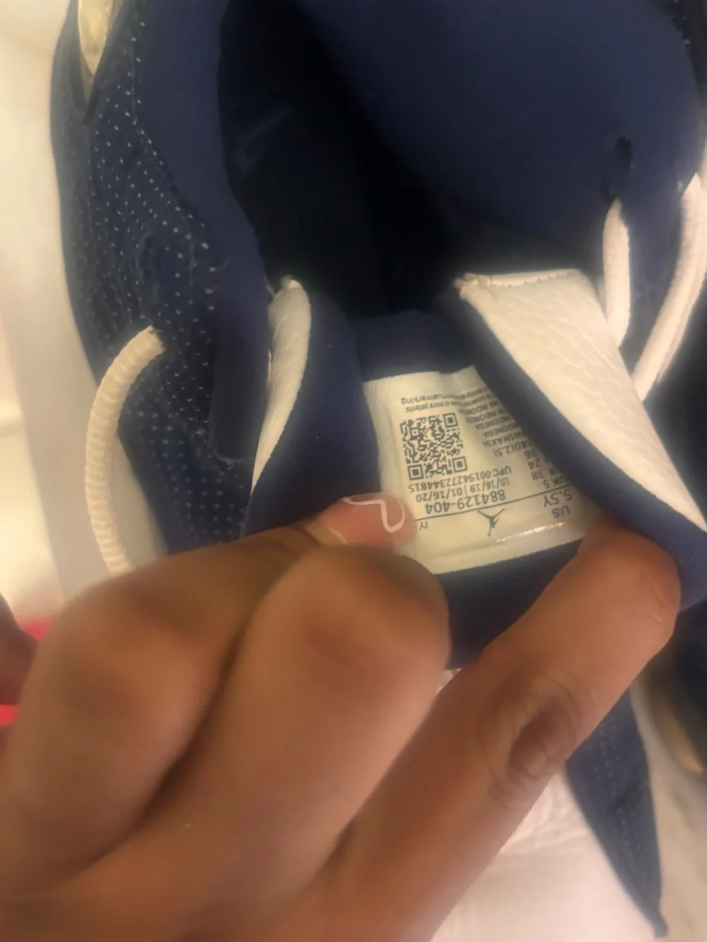 Jordan Kids Navy and White Retro Basketball Sneakers